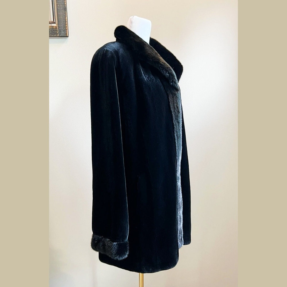 Stunning Black Dyed Sheared Mink Fur Jacket Reversible to Rainwear Size 14 NEW! Clothing, Shoes & Accessories:Women:Women's Clothing:Coats, Jackets & Vests Style Your Walls